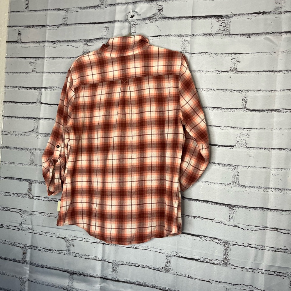 Royal Robbins Red and White Plaid Casual Button Down Shirt SZ L Streetwear Relax - Picture 9 of 14